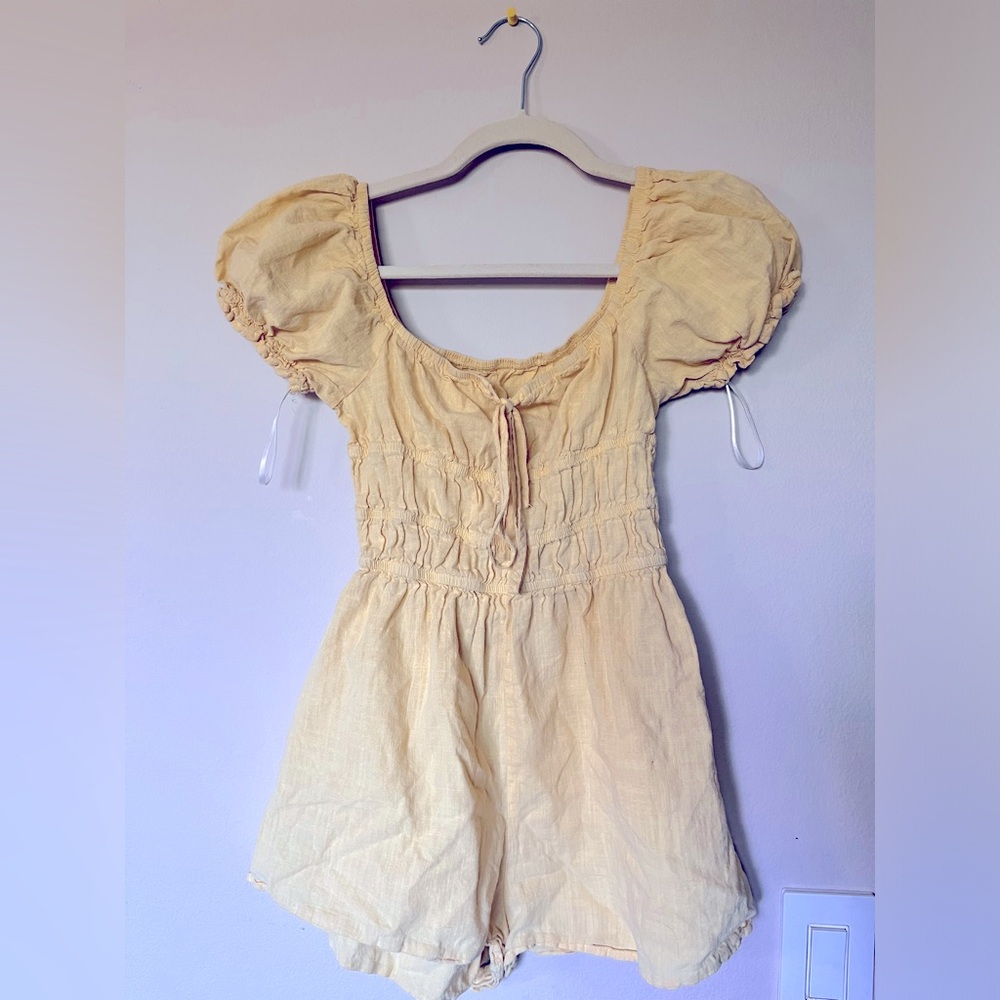 yellow tie-front jumper